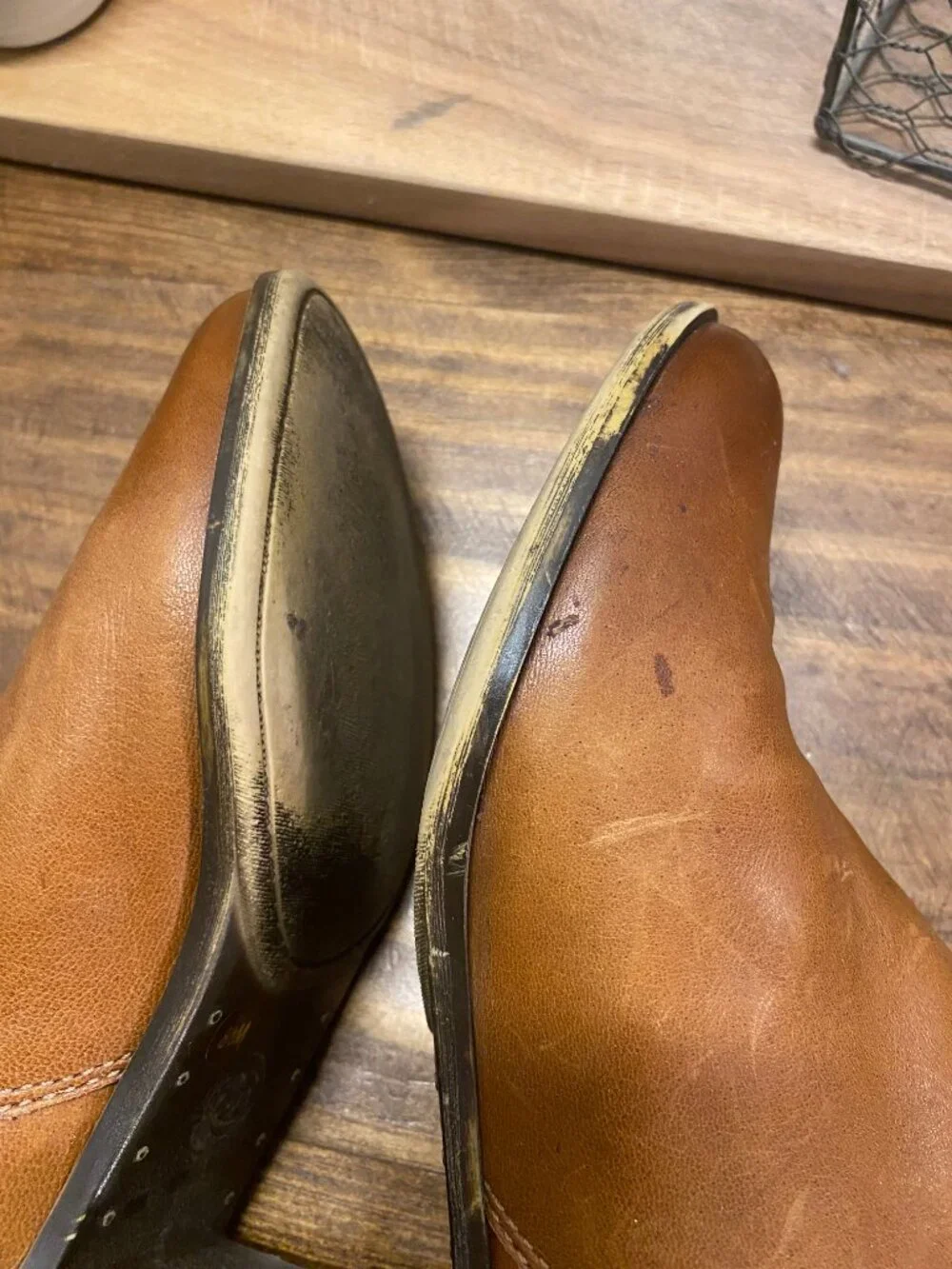 LUCKY BRAND Basel Ankle Boots - Distressed Brown Leather Boots - Womens Size 8.5